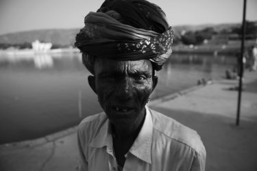 Black and White Photography with the title 'India 13'. Portrait of an Indian Man with a Turban