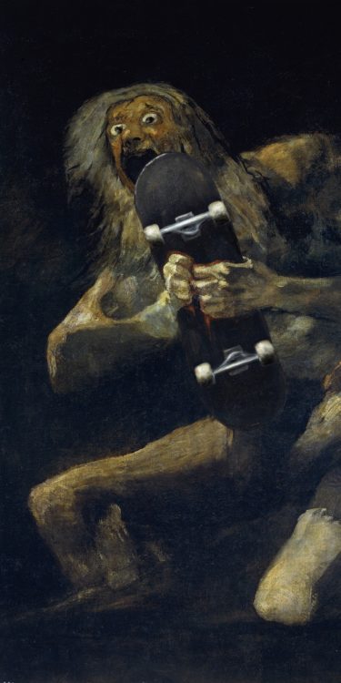 Saturn devouring his skate - painting by