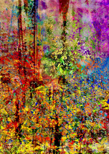 Digital artwork with the title 'Nature Beauty'. A creative photographic collage, combined with acryl paint