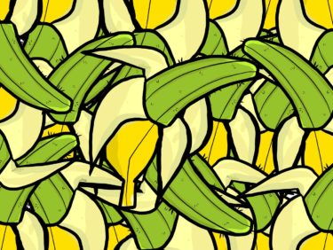 Green inside banana - Juna Lawrence - Brainoon - Friendmade.fm - digital artwork - food design in pop art style