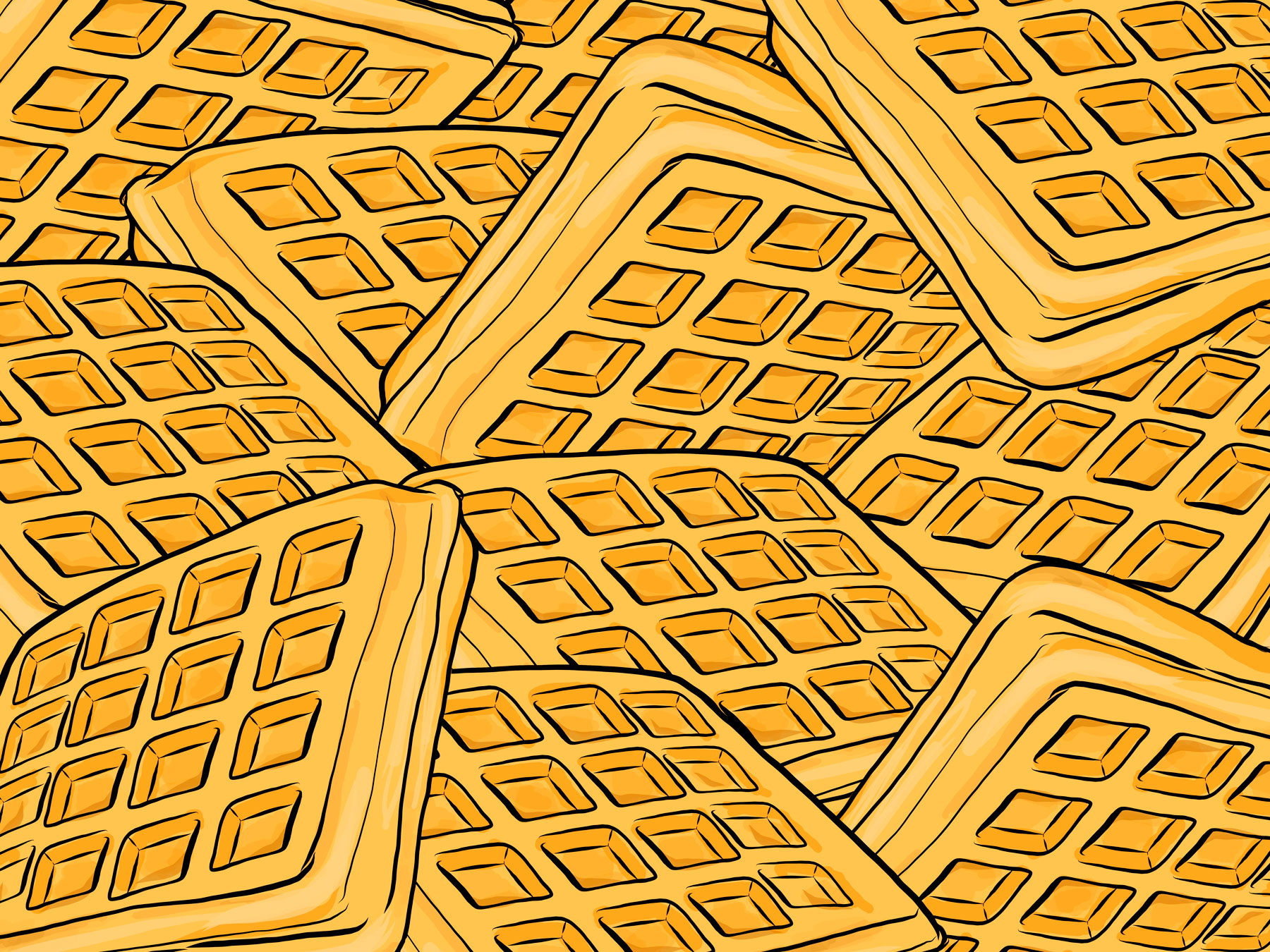Waffles - Juna Lawrence - Brainoon - Friendmade.fm - digital food art illustration - pop art inspired
